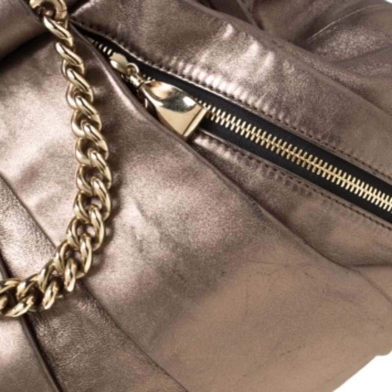 Christian Louboutin Metallic Leather Loubinette Hobo 2