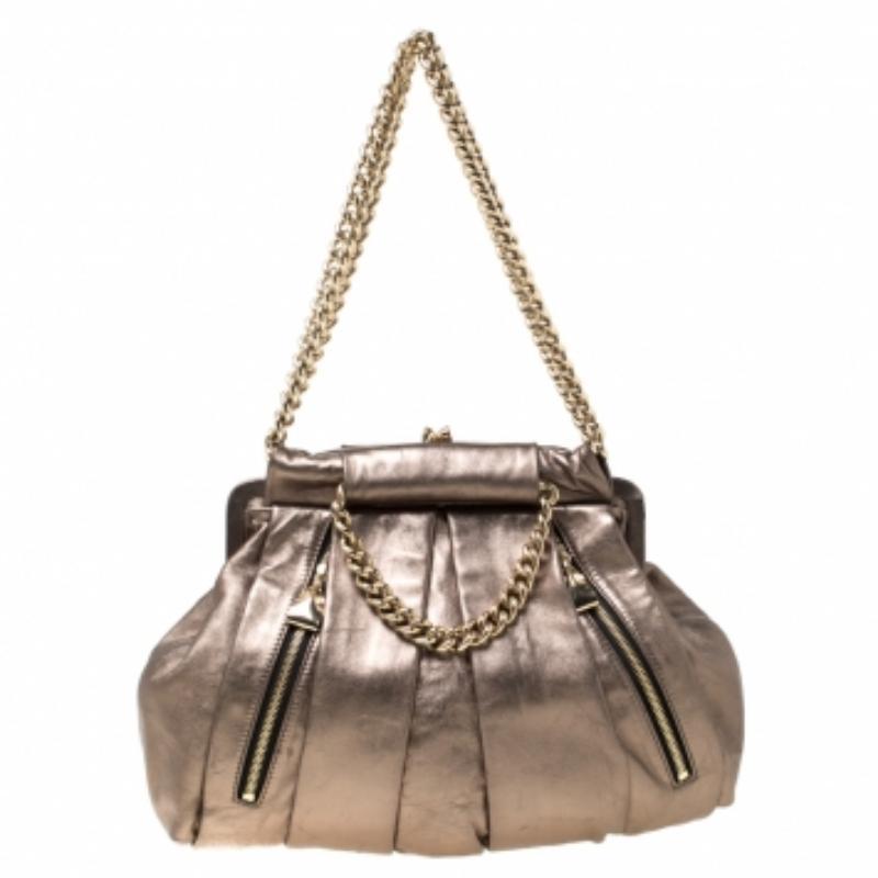 Christian Louboutin Metallic Leather Loubinette Hobo 3