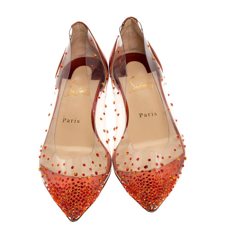 LP POINTED-TOE BALLET FLATS 25S IN ORANGE LAMBSKIN