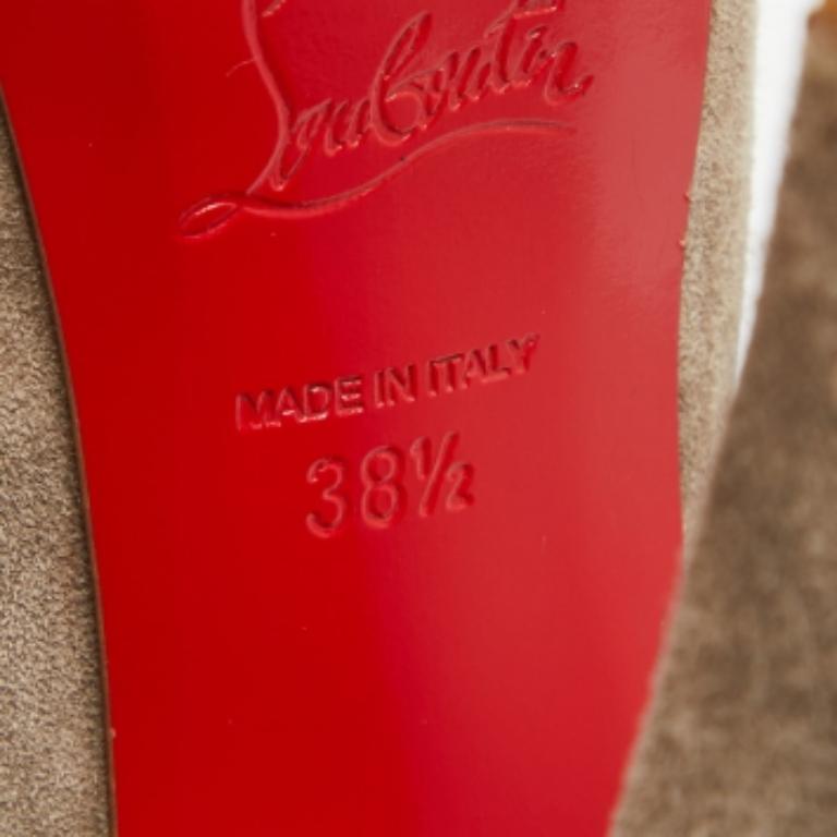 Christian Louboutin Metallic Python und Wildleder 4A Booties Größe 38,5 (Braun) im Angebot