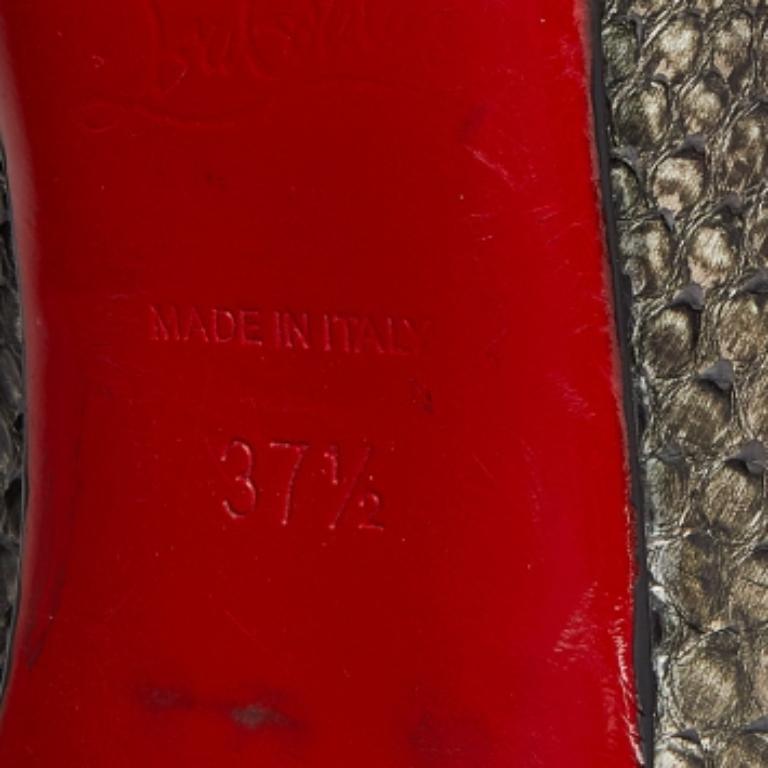 Christian Louboutin Metallic Python So Kate  Pumps Size 37.5 For Sale 5