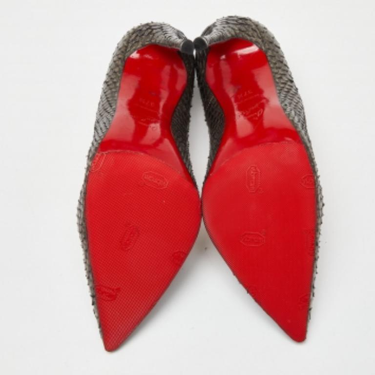 Christian Louboutin Metallic Python So Kate  Pumps Size 37.5 For Sale 4