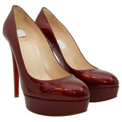 Christian Louboutin Metallic Red Patent Leather Platform Pumps