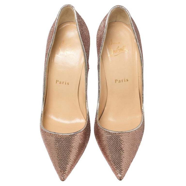 Christian Louboutin Metallic Rose Gold And Leather So Kate Pumps Size ...