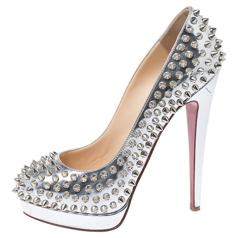 louboutin silver boots