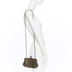 CHRISTIAN LOUBOUTIN Mini Loubi Lula gold black glitter metal Pump lock chain bag