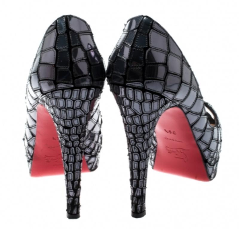 Christian Louboutin cuir miroir mosaïque 'Sobek 140' escarpins à plateforme Taille 36.5 Pour femmes en vente