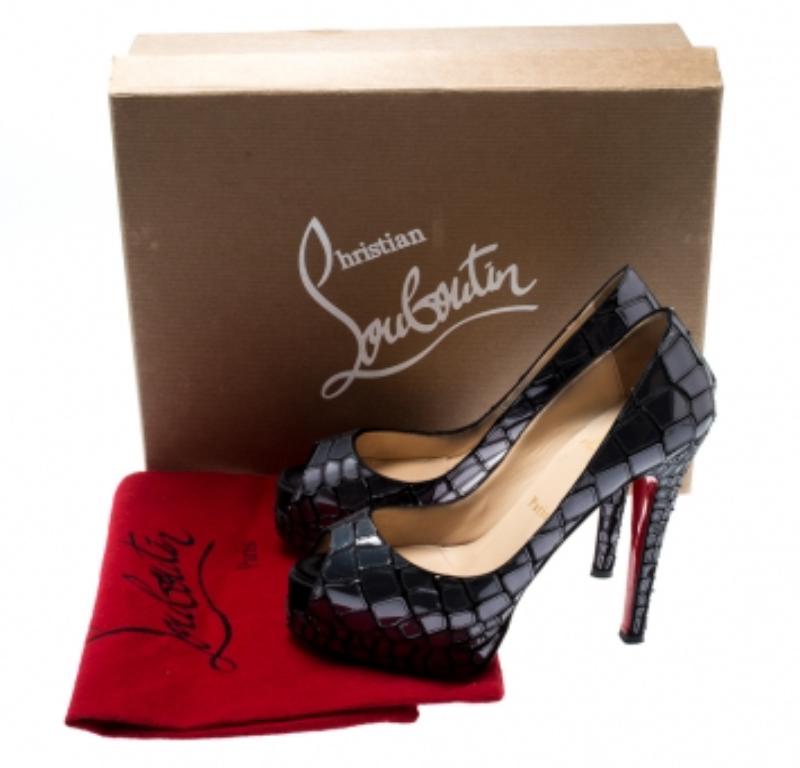 Christian Louboutin cuir miroir mosaïque 'Sobek 140' escarpins à plateforme Taille 36.5 en vente 3