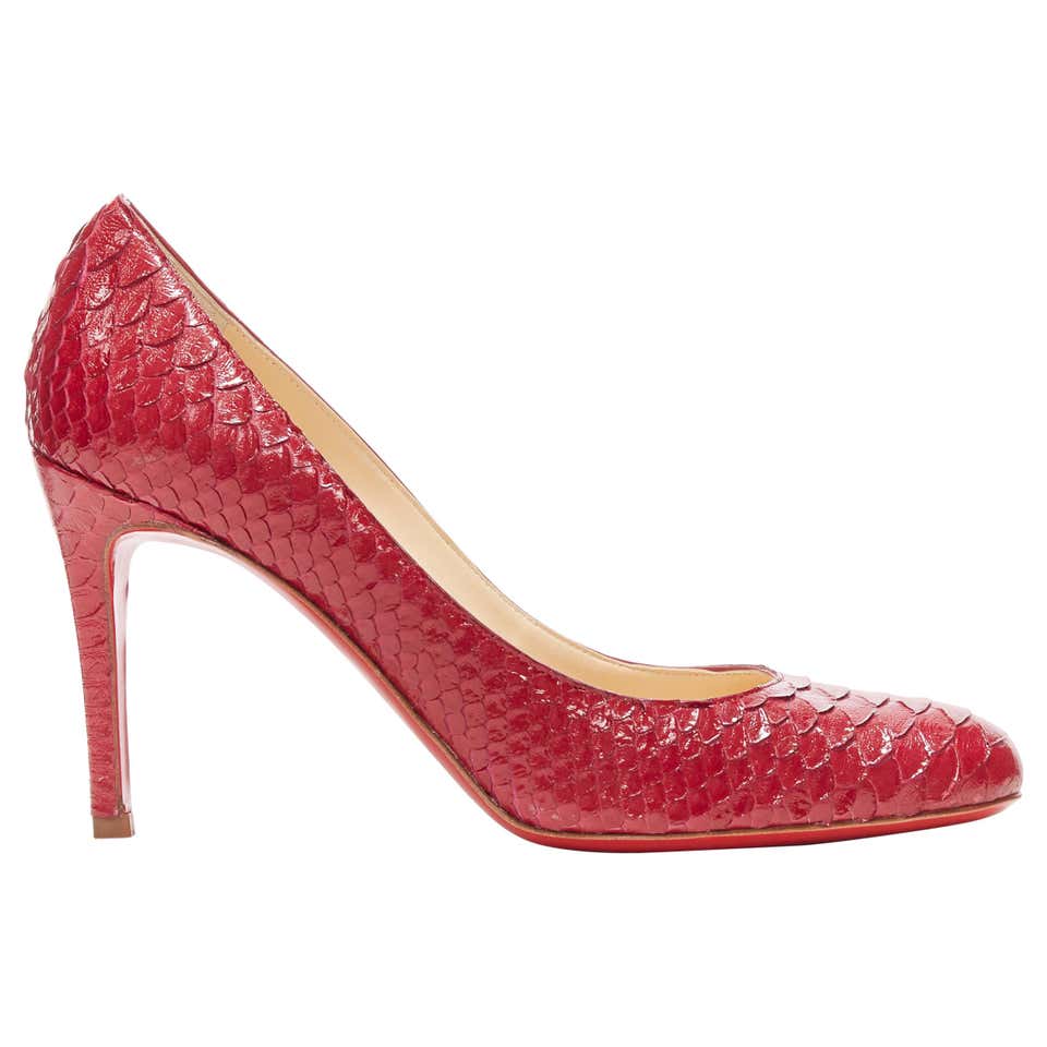 new DOLCE GABBANA red floral jacquard jewel buckle angular block heel ...