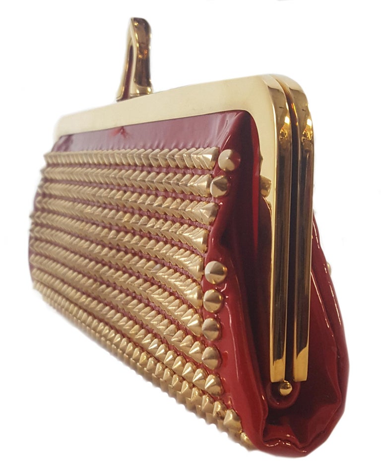 red studded clutch