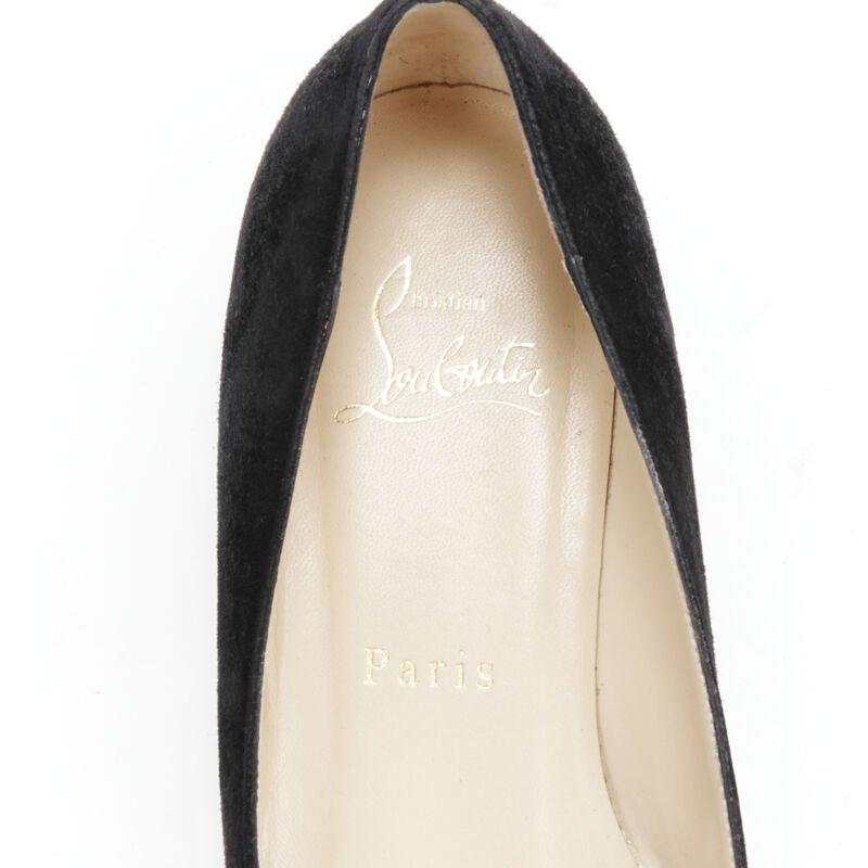 bailarinas CHRISTIAN LOUBOUTIN de ante negro con adornos de piedras de cristal EU37.5 en venta 5