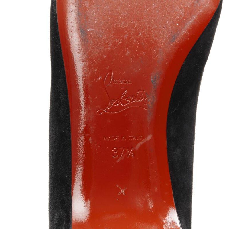 bailarinas CHRISTIAN LOUBOUTIN de ante negro con adornos de piedras de cristal EU37.5 en venta 6