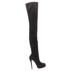 CHRISTIAN LOUBOUTIN Monicarina 160 suede over knee platform thigh high boots