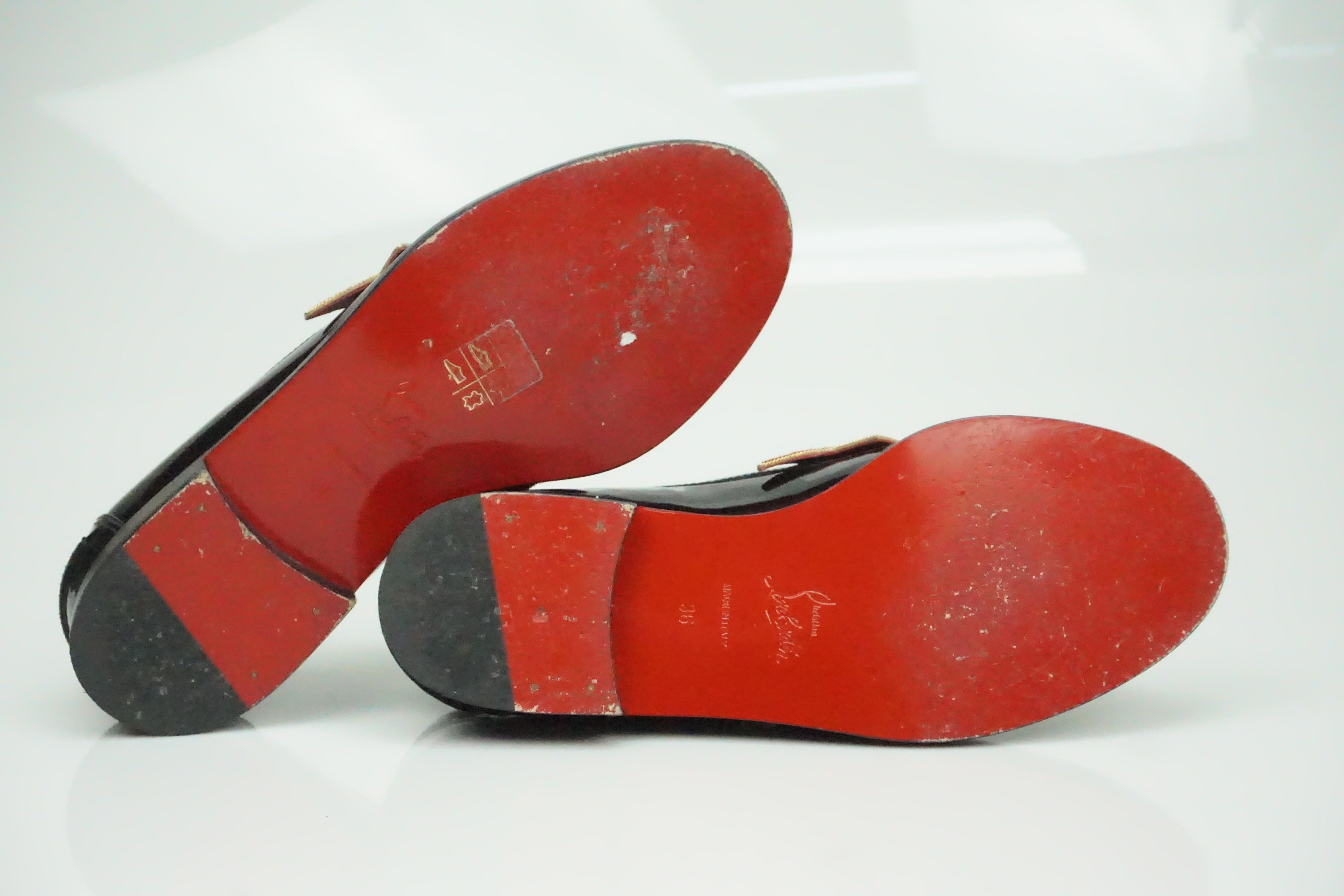 christian louboutin patent leather loafers
