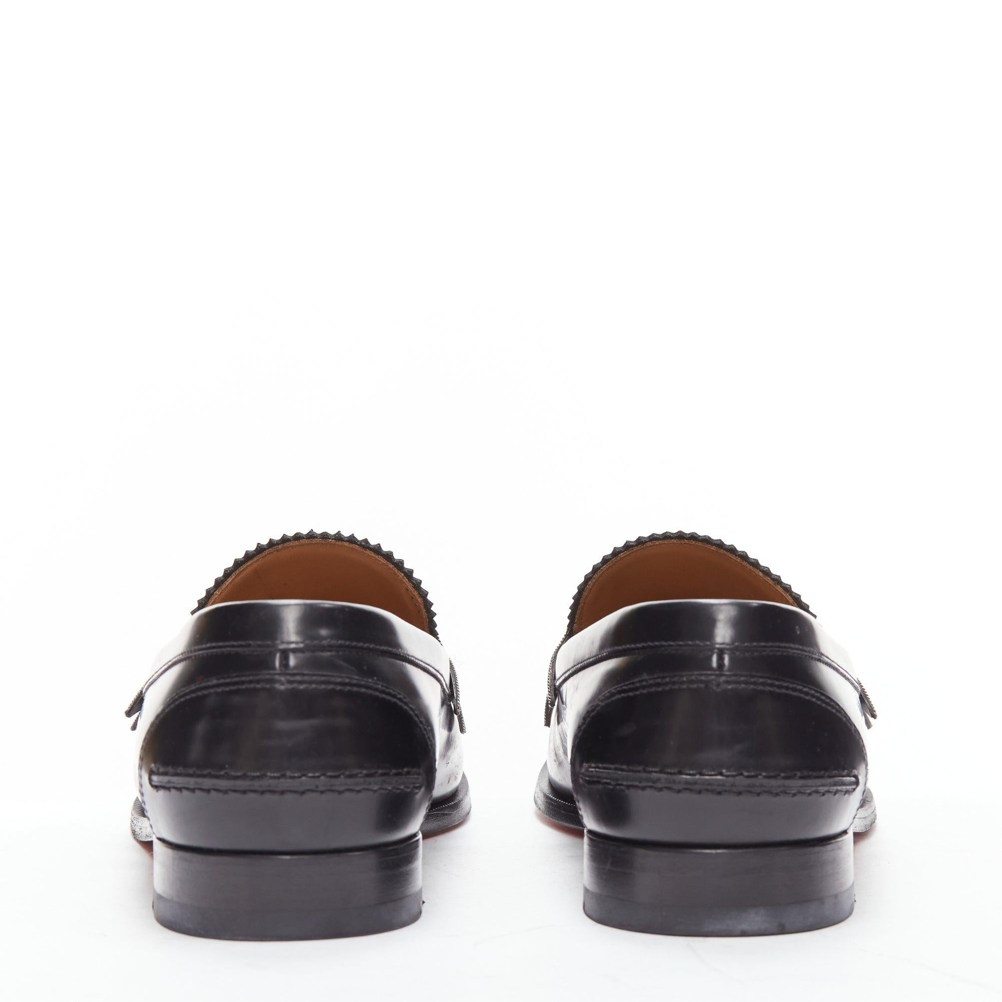 Men's CHRISTIAN LOUBOUTIN Monono black silver logo penny leather loafers EU42