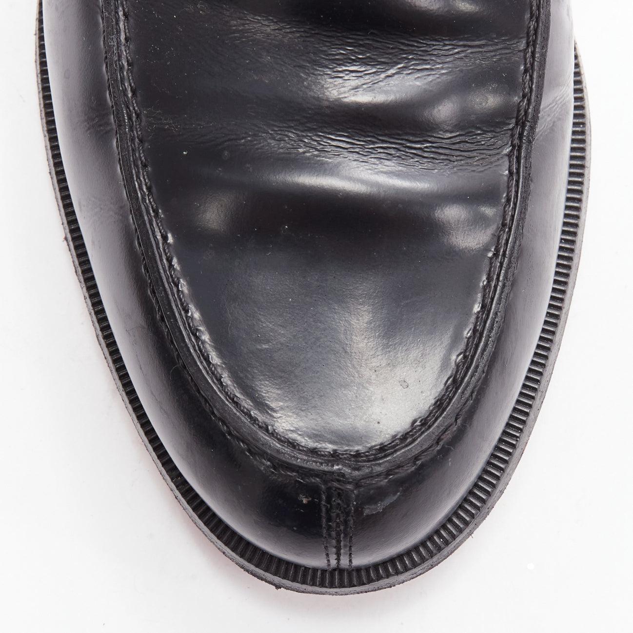 CHRISTIAN LOUBOUTIN Monono black silver logo penny leather loafers EU42 1
