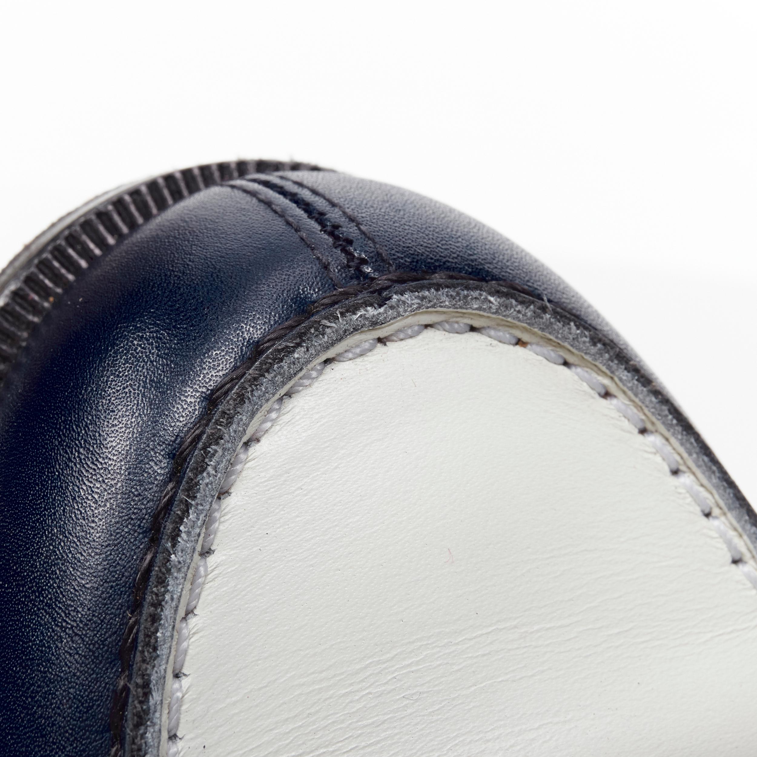 CHRISTIAN LOUBOUTIN Monono navy white zipper patent flap Penny loafer EU41 US8 2