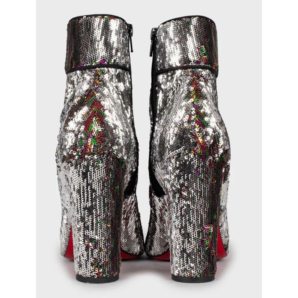 Christian Louboutin Moulamax Sequin Ankle Boots - Size 39 Bon état - En vente à Krakow, PL