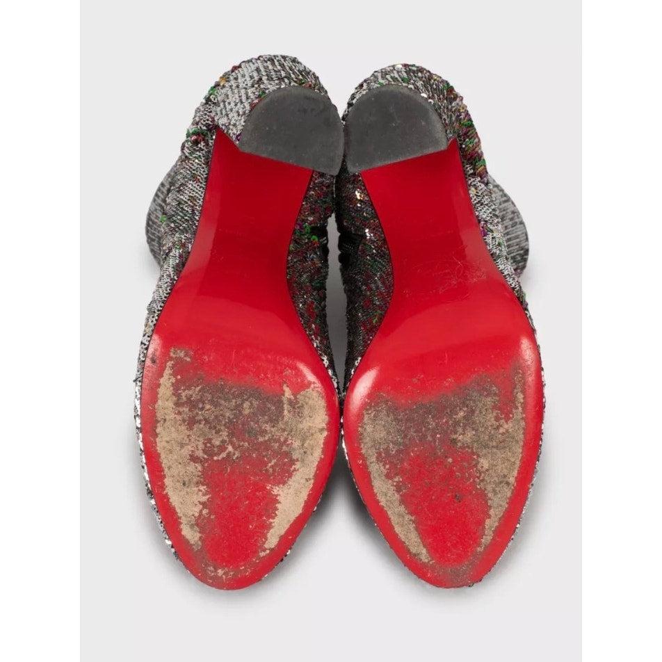Christian Louboutin Moulamax Sequin Ankle Boots - Size 39 Pour femmes en vente