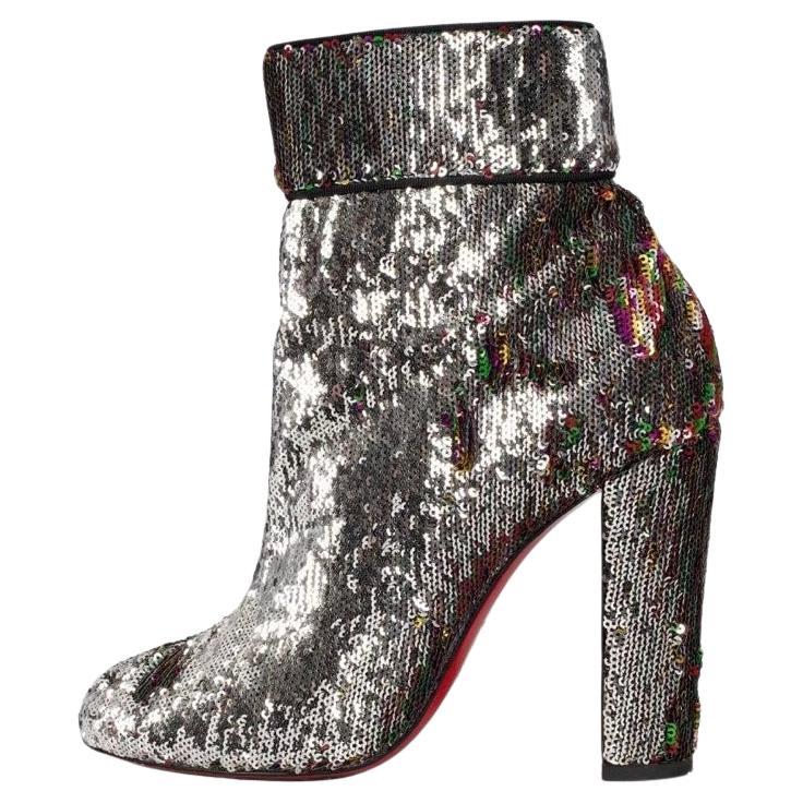 Christian Louboutin Moulamax Sequin Ankle Boots - Size 39 en vente