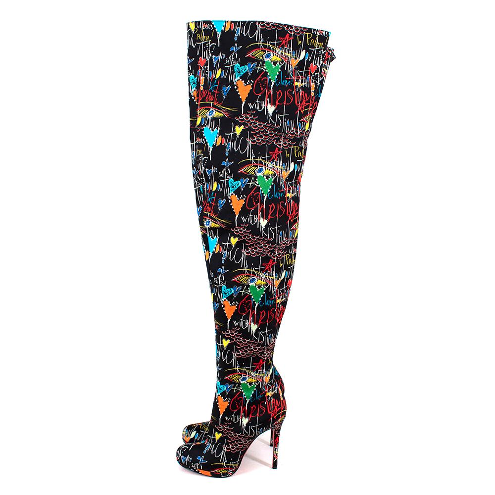 Christian Louboutin Moulin Noir 120 Krepp Satin Stiefel - EU 37.5 im Zustand „Hervorragend“ in London, GB