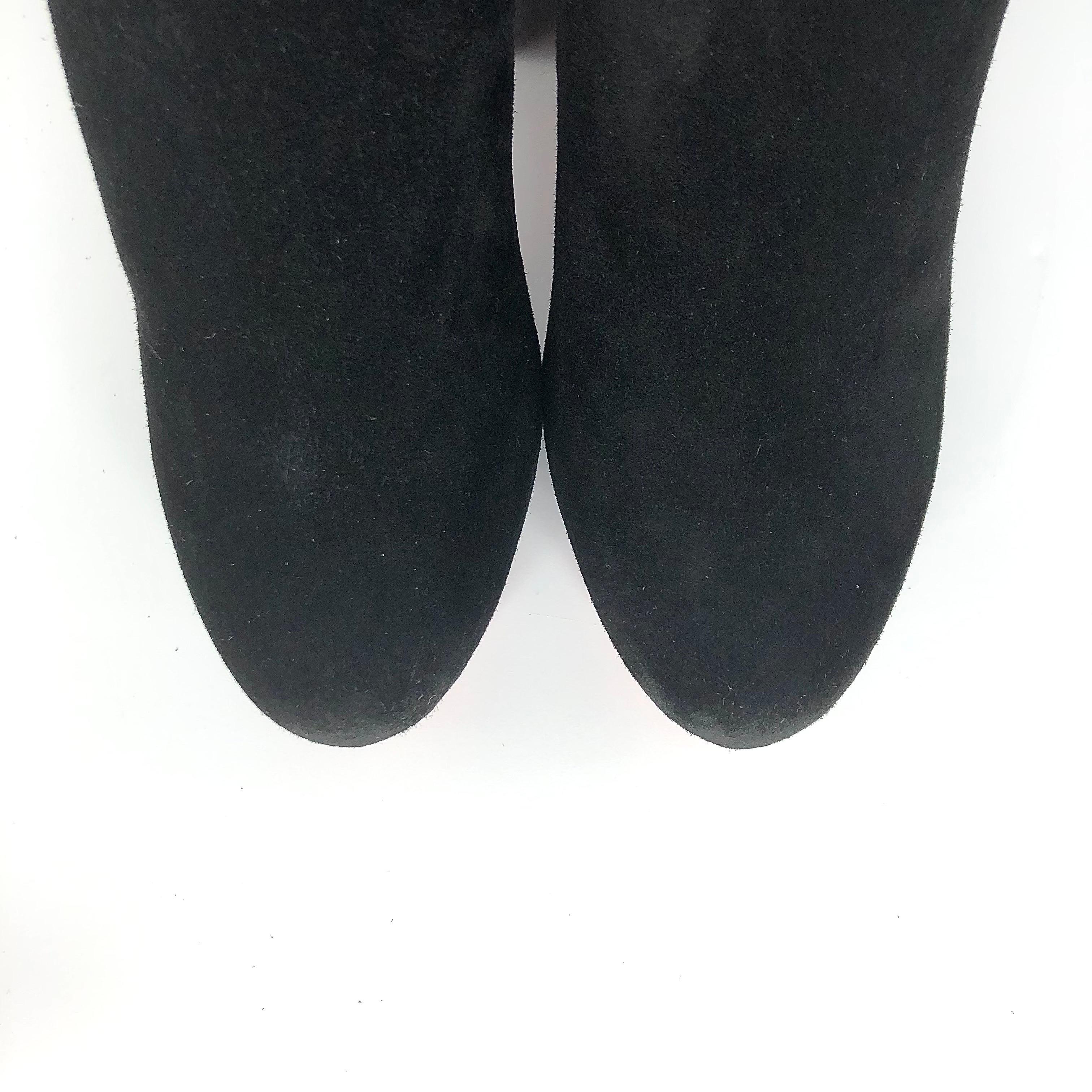 Christian Louboutin Botín Movida 130 Plataforma Cremallera Ante Negro 39 en venta 1