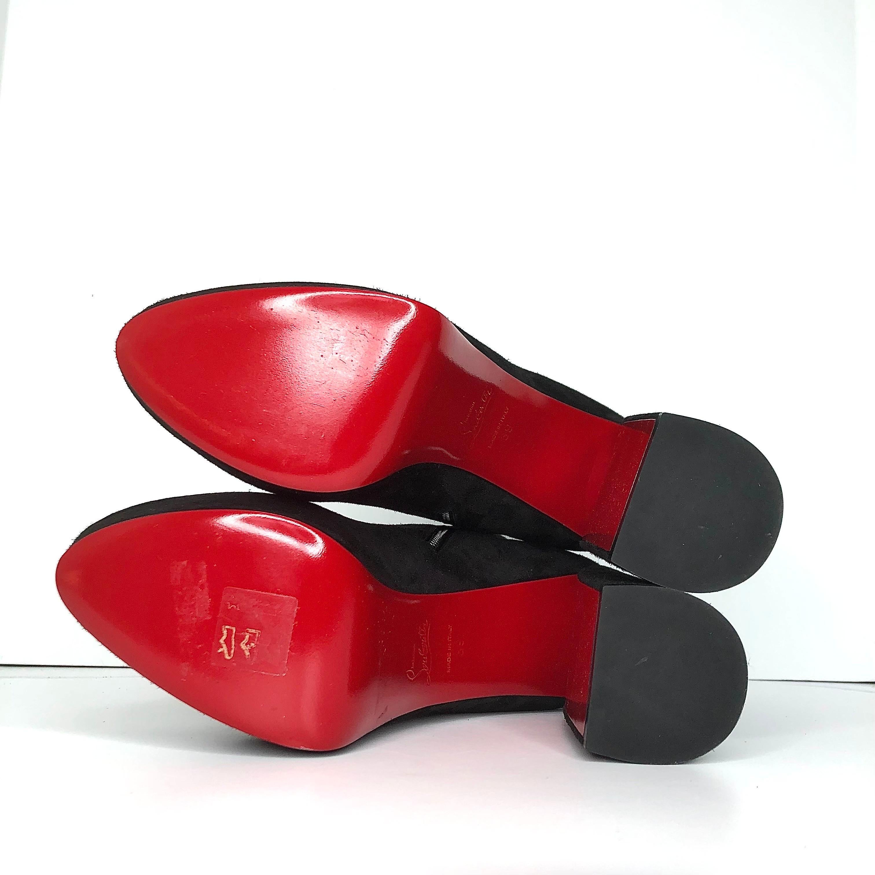 Christian Louboutin Botín Movida 130 Plataforma Cremallera Ante Negro 39 en venta 2