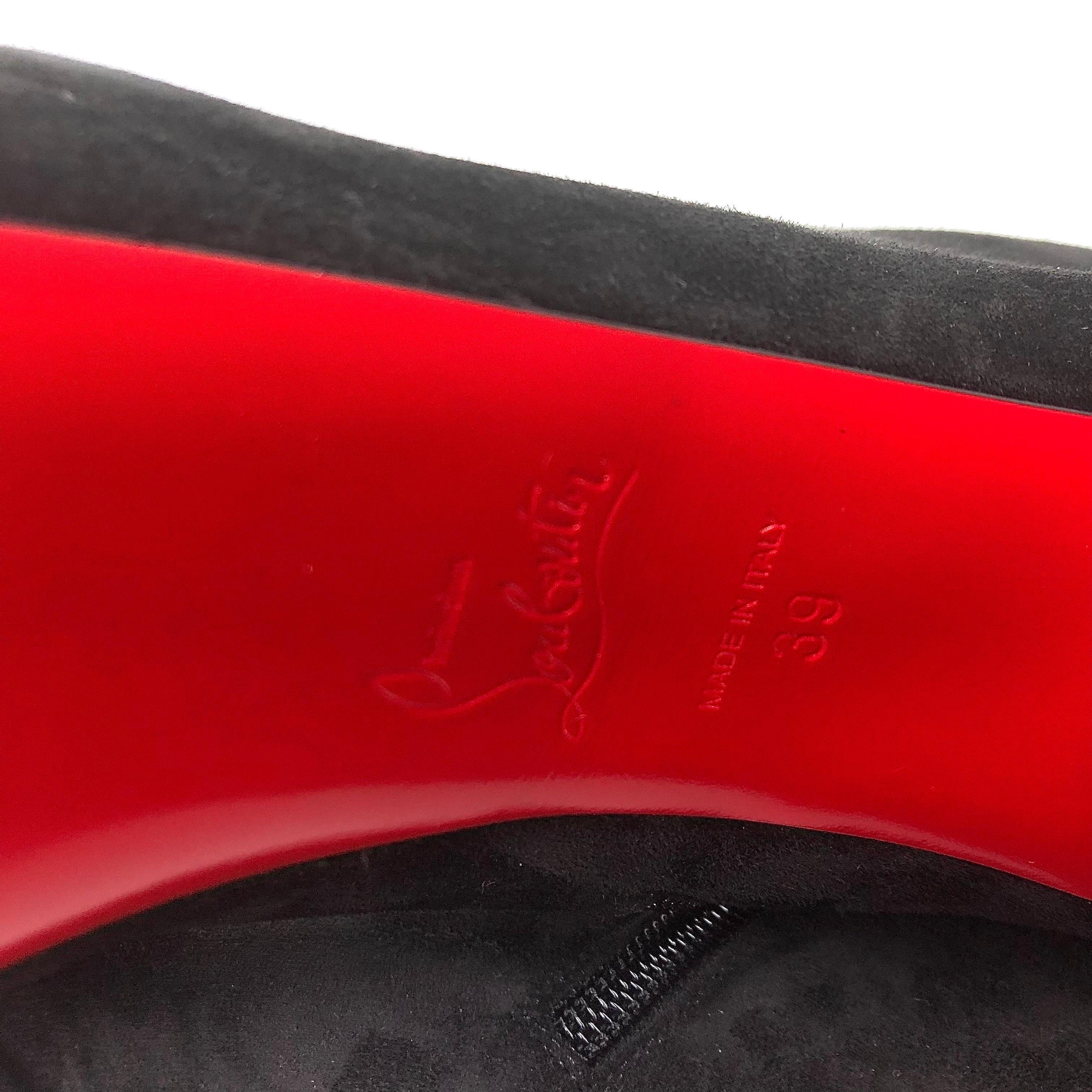 Christian Louboutin Botín Movida 130 Plataforma Cremallera Ante Negro 39 en venta 3