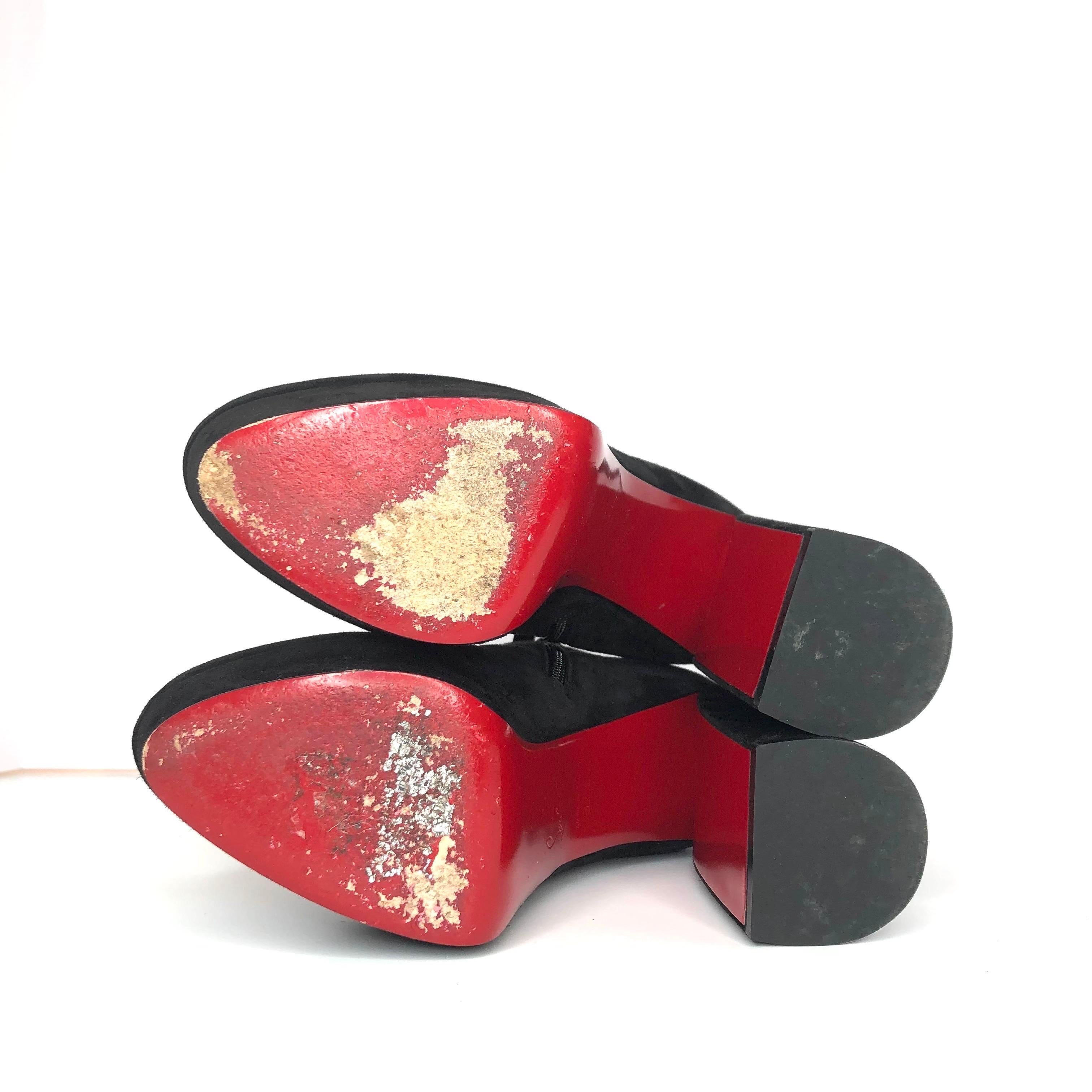 Christian Louboutin Movida 130 Suede Platform Booty 37,5 in vendita 2