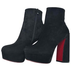 Christian Louboutin Movida 130 Suede Platform Booty 37.5