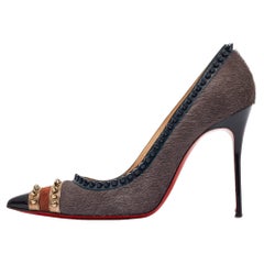 Christian Louboutin Multicolor Calf Hair and Leather Malabar Hill Spiked Pointed