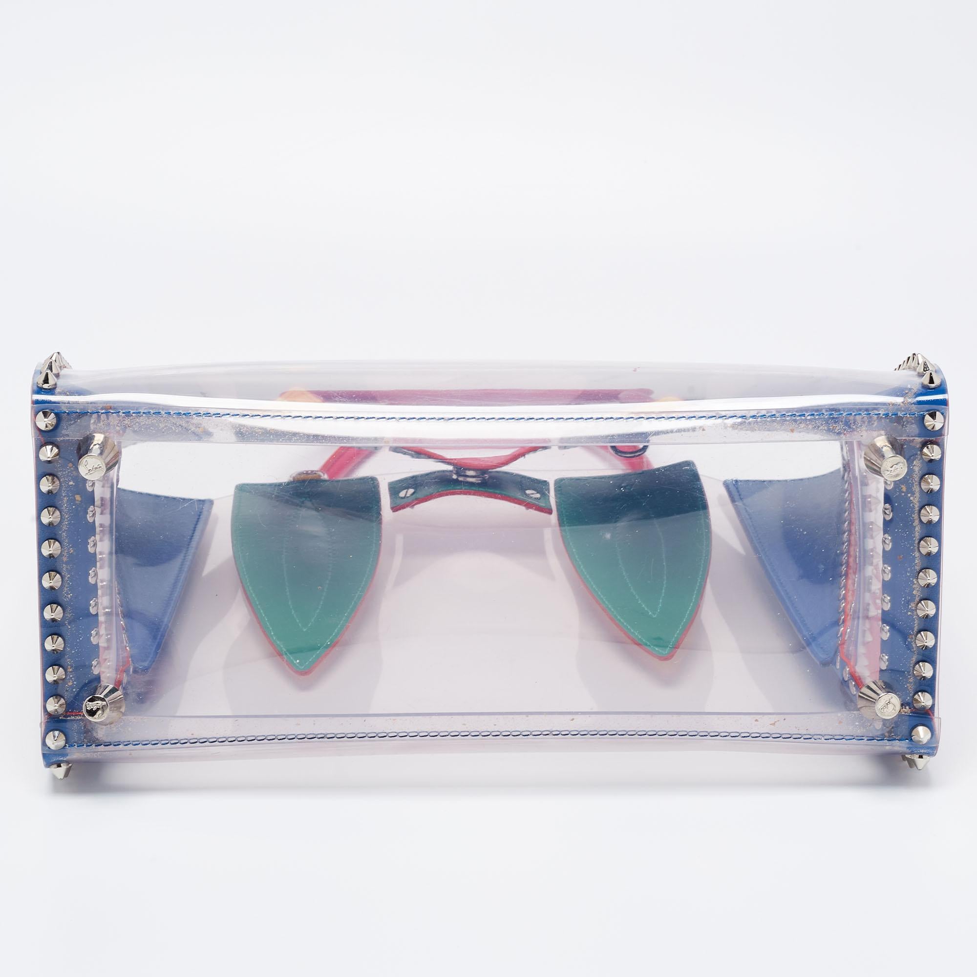 Christian Louboutin Multicolor/Clear PVC and Leather Medium Paloma Tote In Good Condition In Dubai, Al Qouz 2