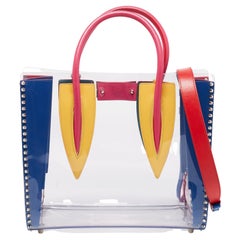 Christian Louboutin Multicolor/Clear PVC and Leather Medium Paloma Tote