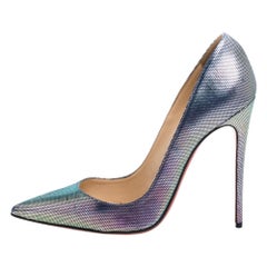 Christian Louboutin Multicolor Disco Iridescent Leather So Kate Pumps Size 38.5