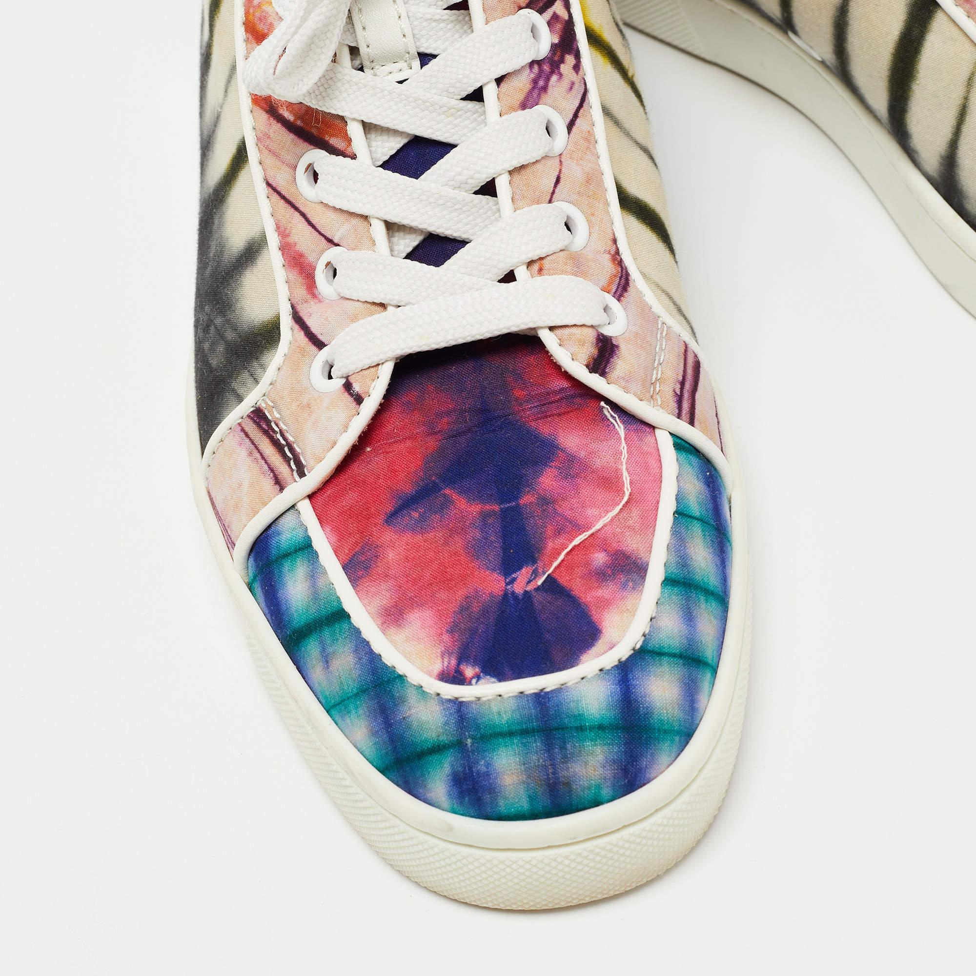 Christian Louboutin Multicolor Fabric Tie Dye High Top Sneakers Size 39.5 For Sale 1