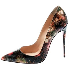 Christian Louboutin Multicolor Fireworks Print Patent Leather So Kate Pointed To
