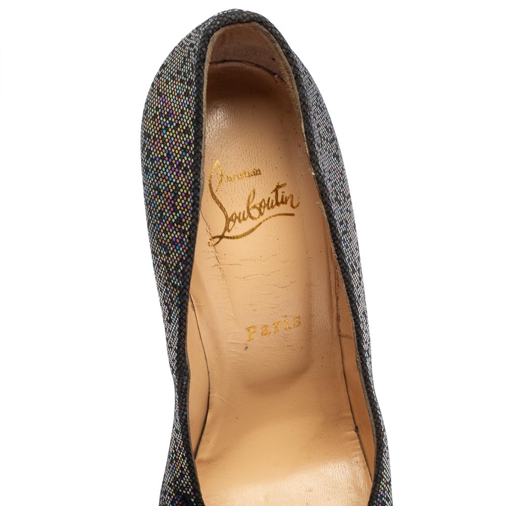 Christian Louboutin Multicolor Glitter Fabric Highness Pumps Size 39.5 For Sale 1