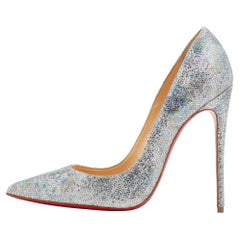 Christian Louboutin Multicolor Glitter Fabric So Kate Pointed Toe Pumps Size 38