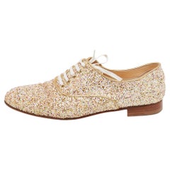 Christian Louboutin Multicolor Glitter Fred Lace-Up Oxfords Size 37.5