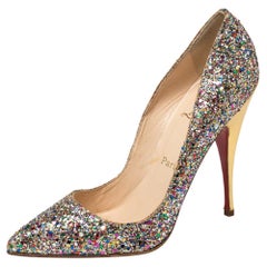 Christian Louboutin Multicolor Glitter Pointed Toe Pumps Size 38.5