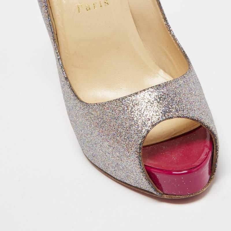 Christian Louboutin Multicolor Glitter Very Prive Pumps Size 38.5 For Sale 1