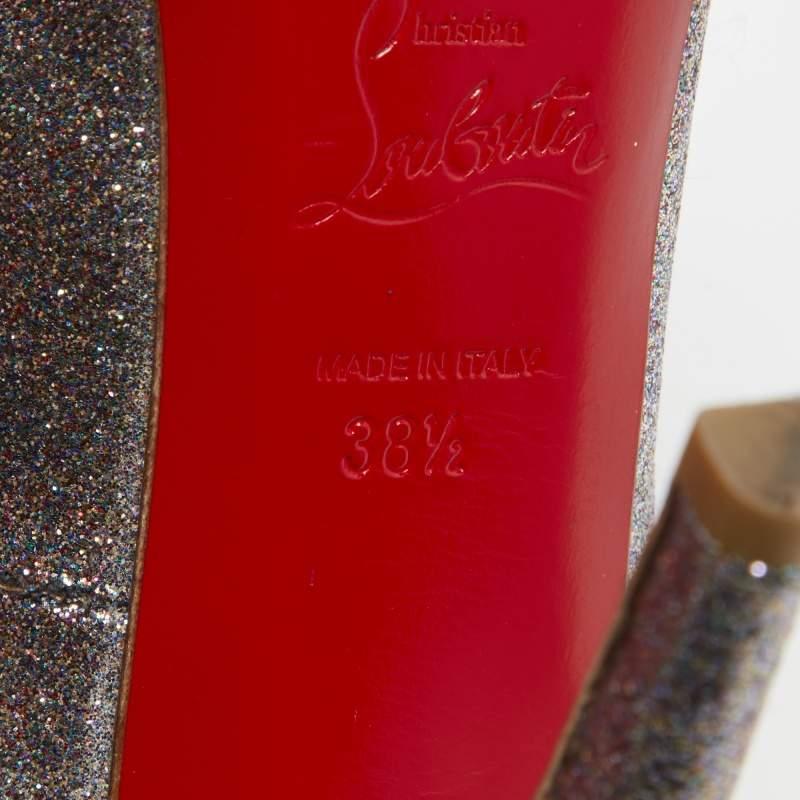 Christian Louboutin Multicolor Glitter Very Prive Pumps Size 38.5 For Sale 3