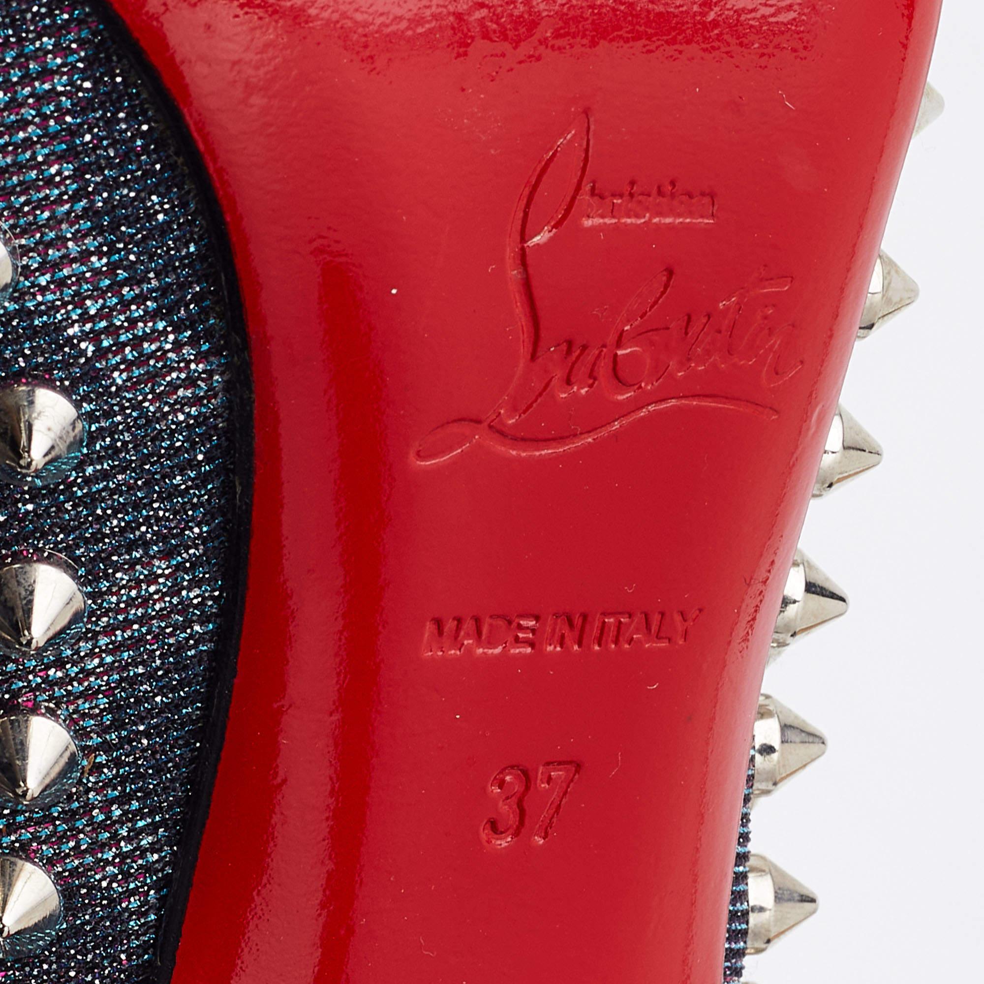 Christian Louboutin Multicolor Holographic Pigalle Spikes Pumps Size 37 3