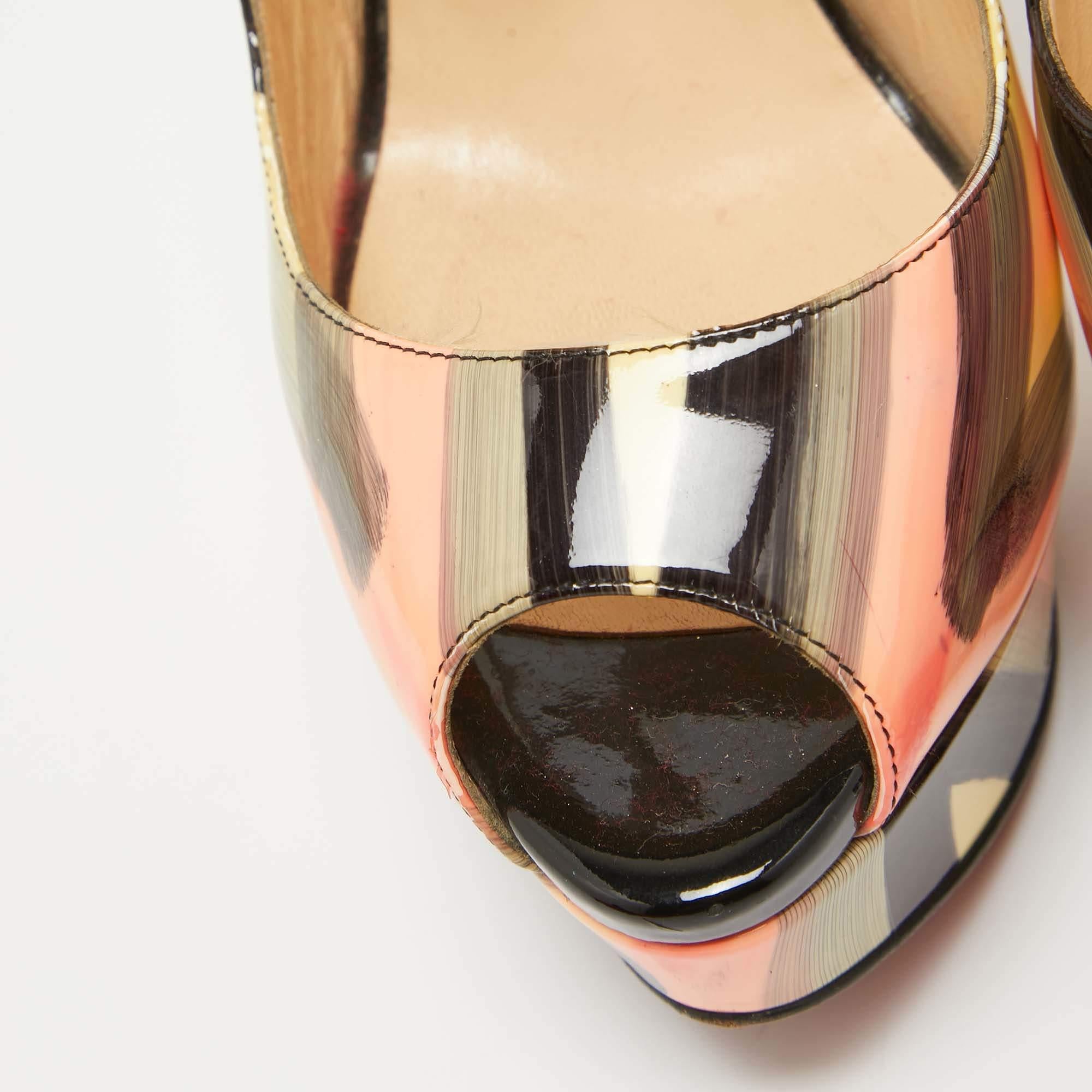 Christian Louboutin escarpins Lady Peep Sling multicolores taille 36.5 2