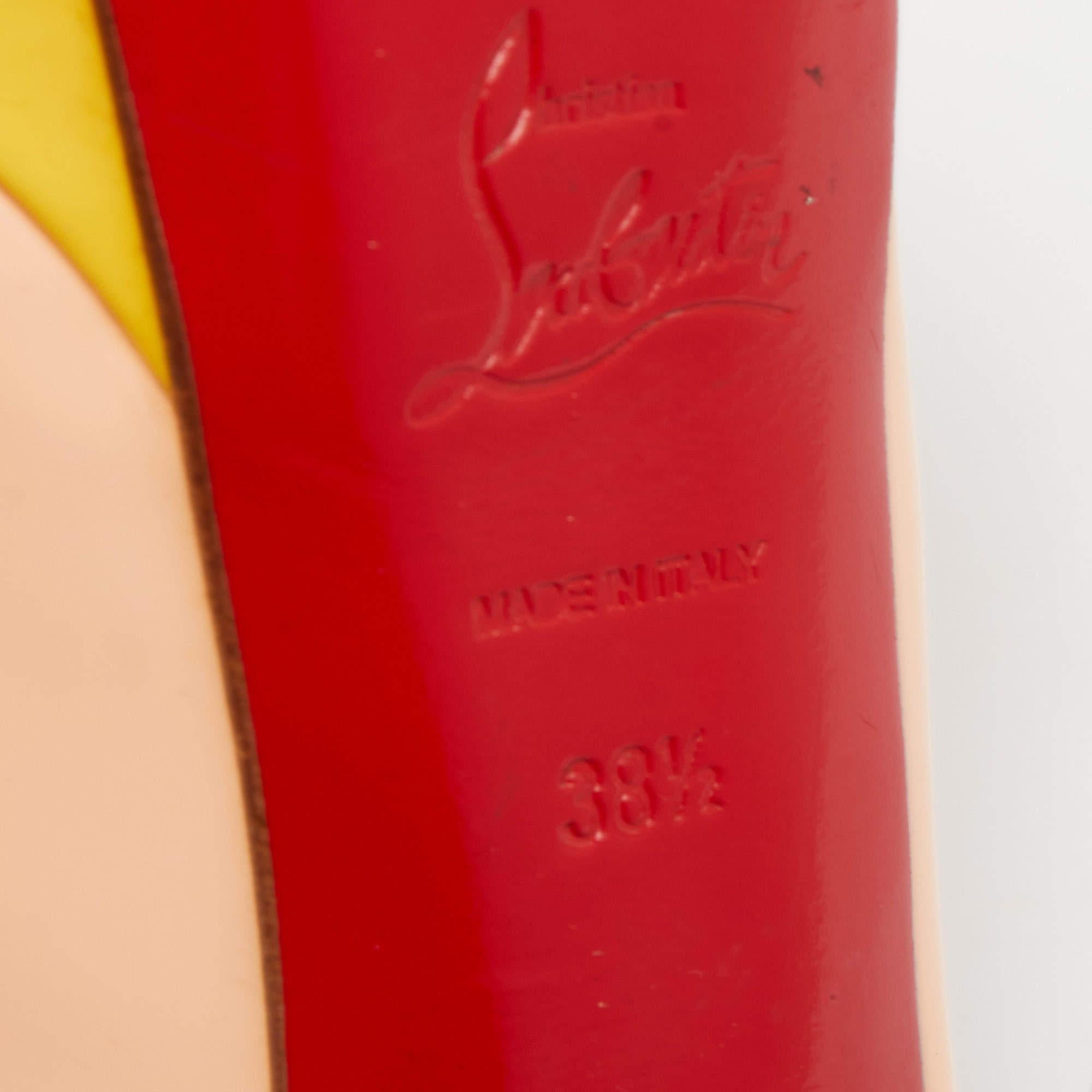 Christian Louboutin Multicolor Lady Peep Sling Pumps Size 38.5 For Sale 3