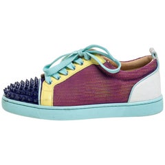 Christian Louboutin Multicolor Leather AC Viera Spiked Orlato Low Top  Size 39.5