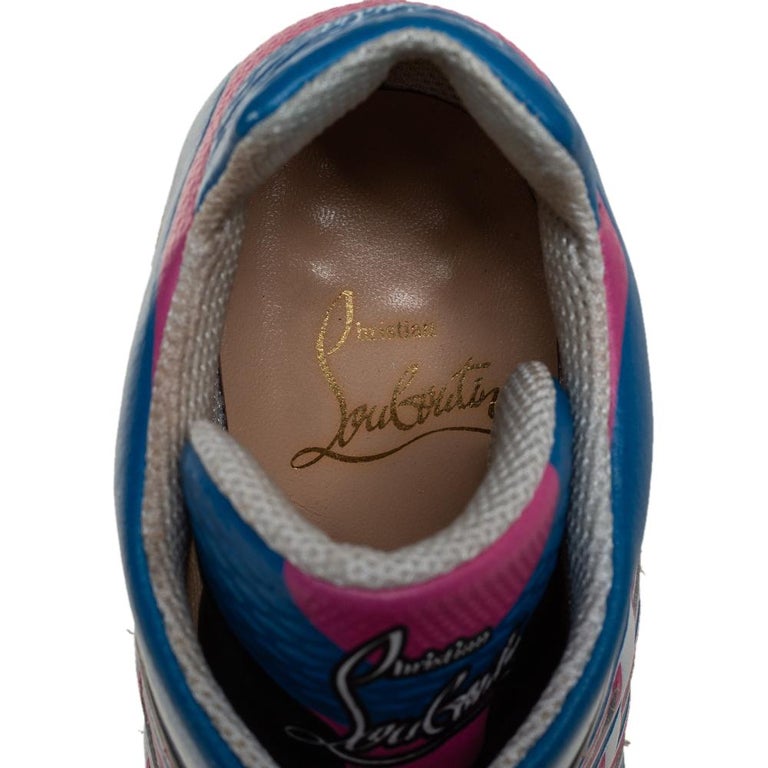 Christian Louboutin Multicolor Leather and Mesh Boltina Fluo Booties ...