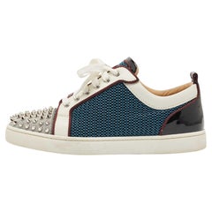 Christian Louboutin Multicolor Leather and Mesh Louis Junior Spikes Sneakers Siz