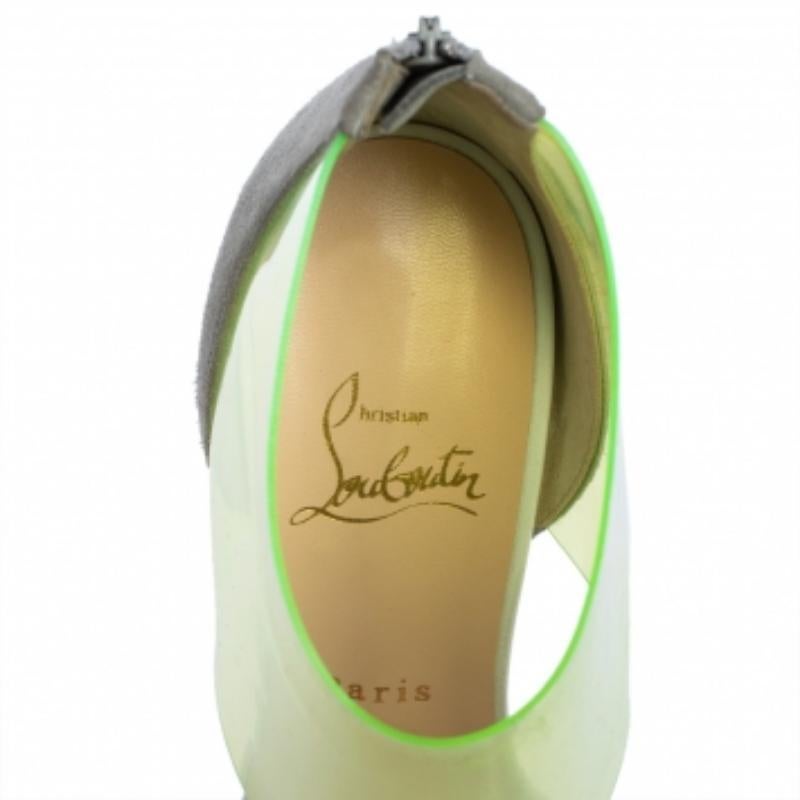 Christian Louboutin Multicolor Leather And PVC Dufoura Platform Sandals Size 36 For Sale 1