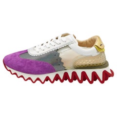 Christian Louboutin Multicolor Leather And PVC Loubishark Low Top Sneakers Size 